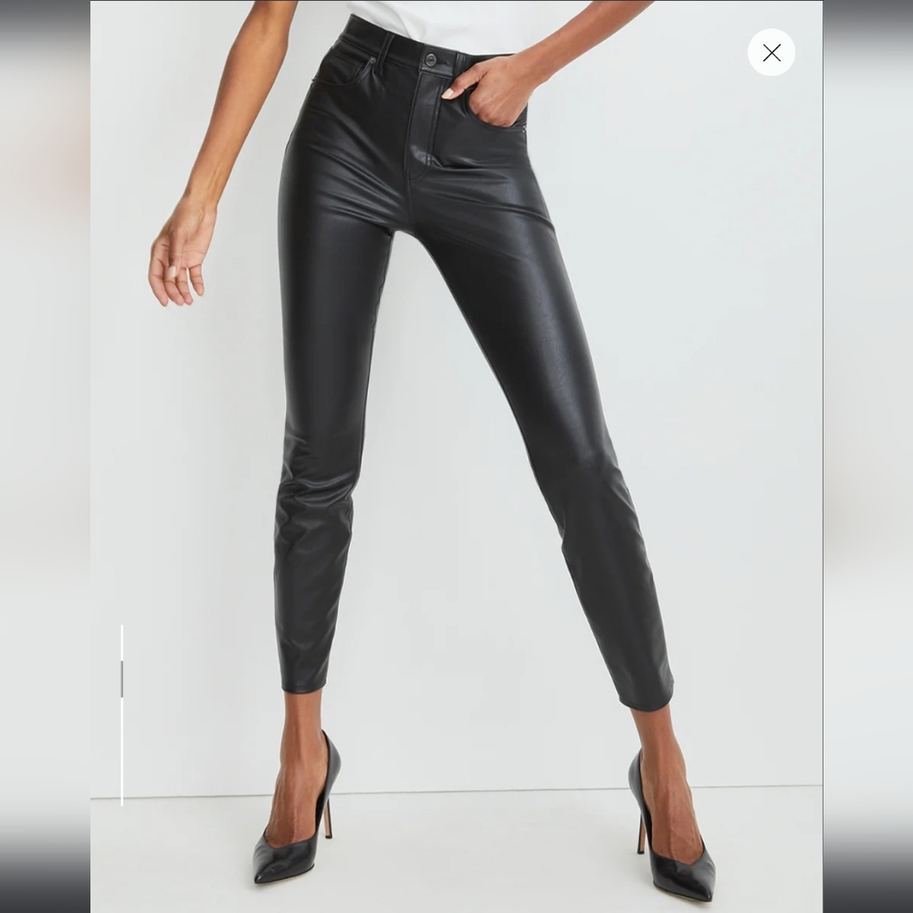 Veronica Beard Maera Skinny Jean High-Rise Stretch Vegan Leather size 29